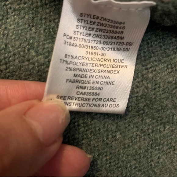 Z Supply Cream Green Colorblock Crop Crewneck Sweater Top Size XL Beige Tan - Picture 4 of 9